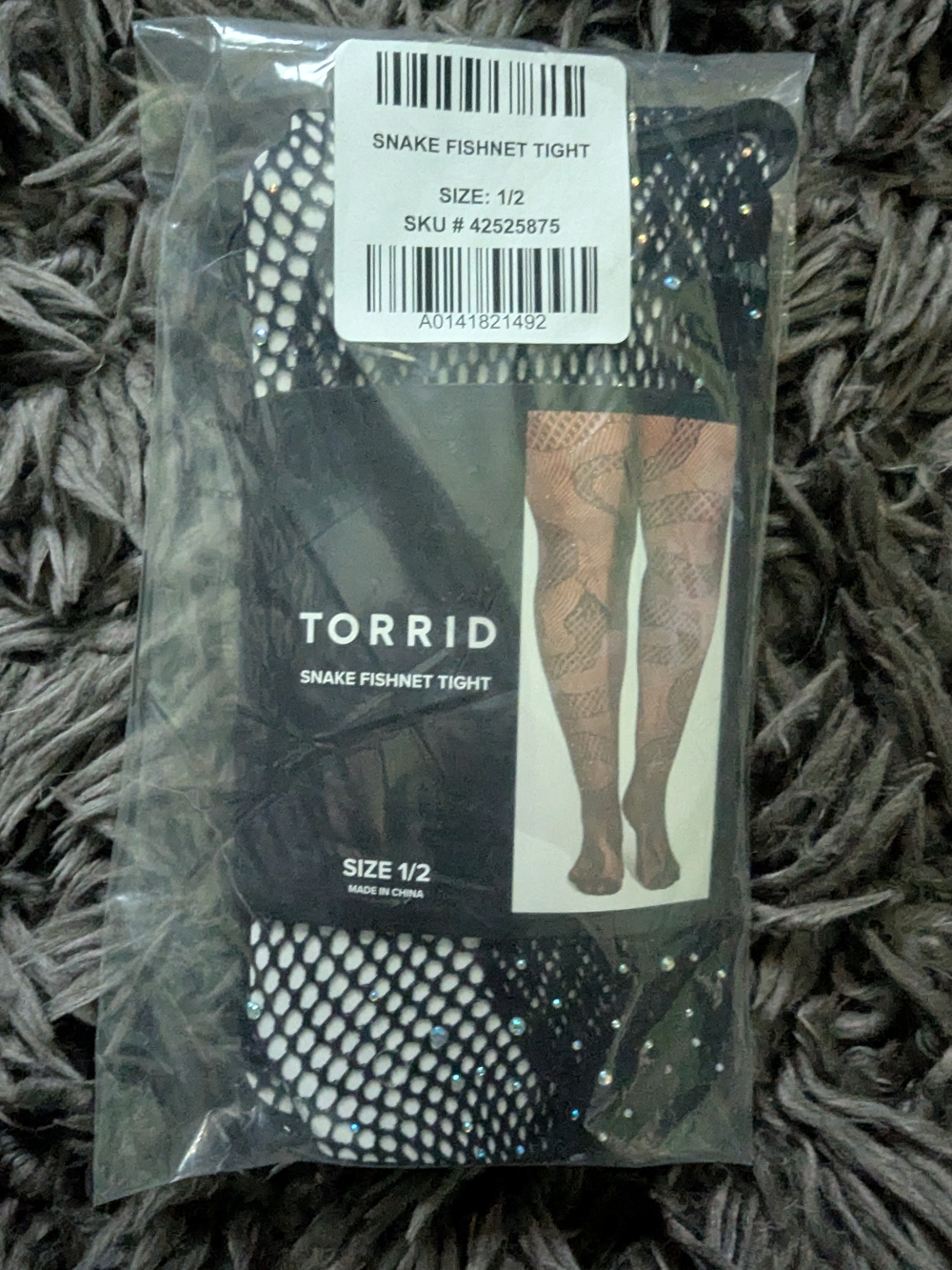 Torrid Snake Fishnet Tights With Rhinestone Accents - Black Size 1X/2X
